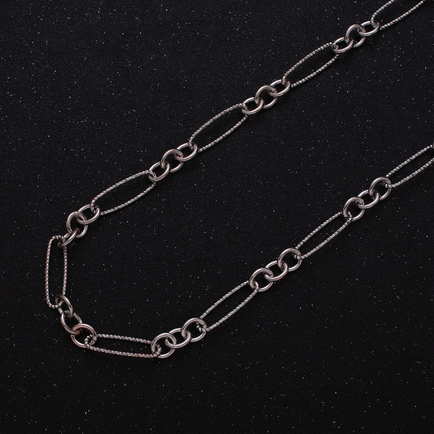 Gold oval cable stadium paperclip chain by yard, link cable rolo elongate chain wholesale bulk roll chain for jewelry making roll-1215