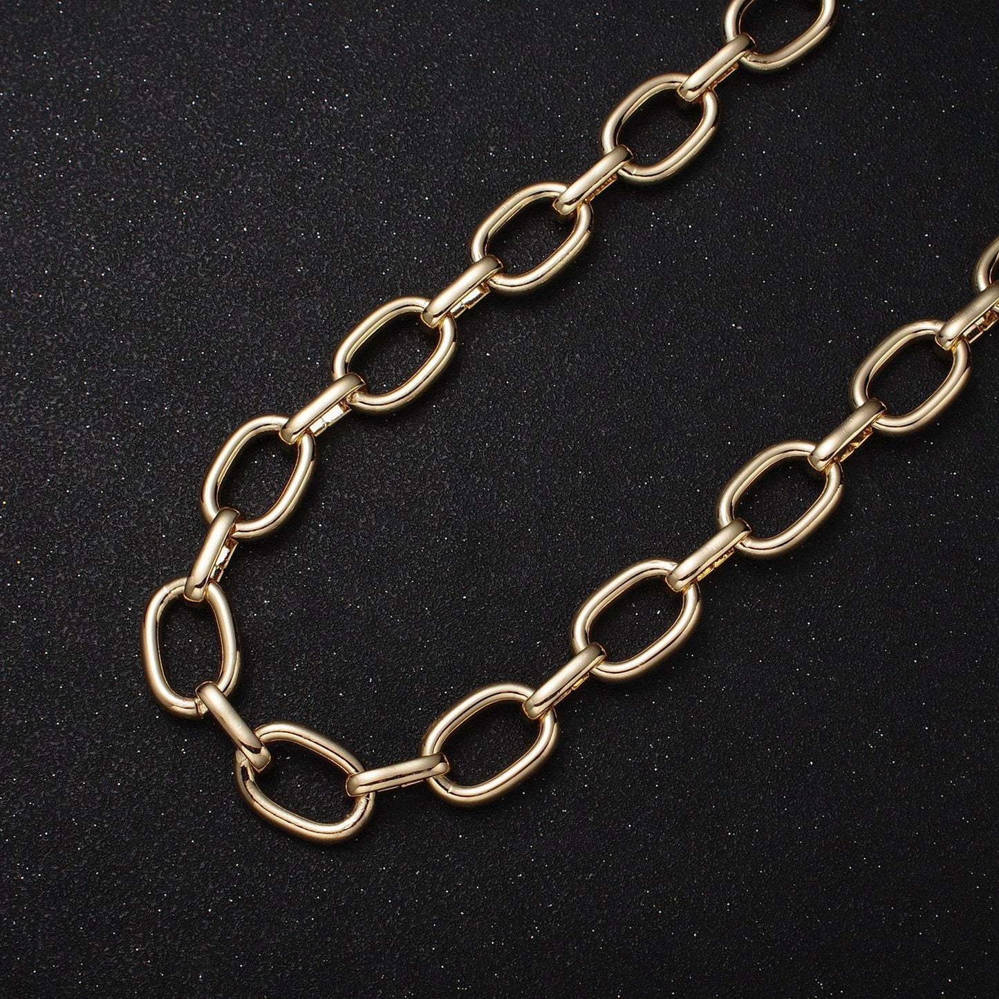 Chunky gold cable chain link unfinished chain by yard for statement layer necklace chain streetwear essentials roll-1207
