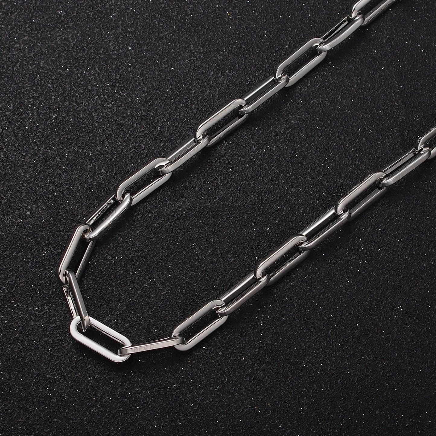 Gold filled 5.5mm paperclip minimalist unfinished bulk jewelry making chain by yard | roll-1149 roll-1150