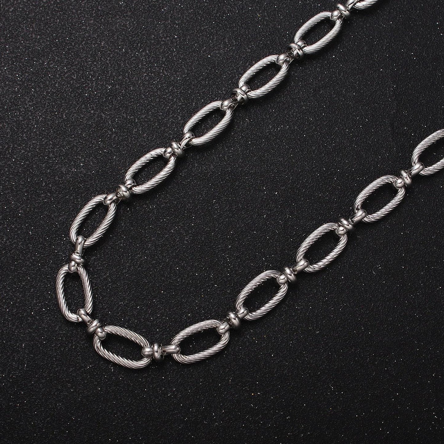 Medium oval link chain 16k gold filled 6.5mm cable figure eight link unfinished wholesale chain by yard in gold & silver | roll-1139