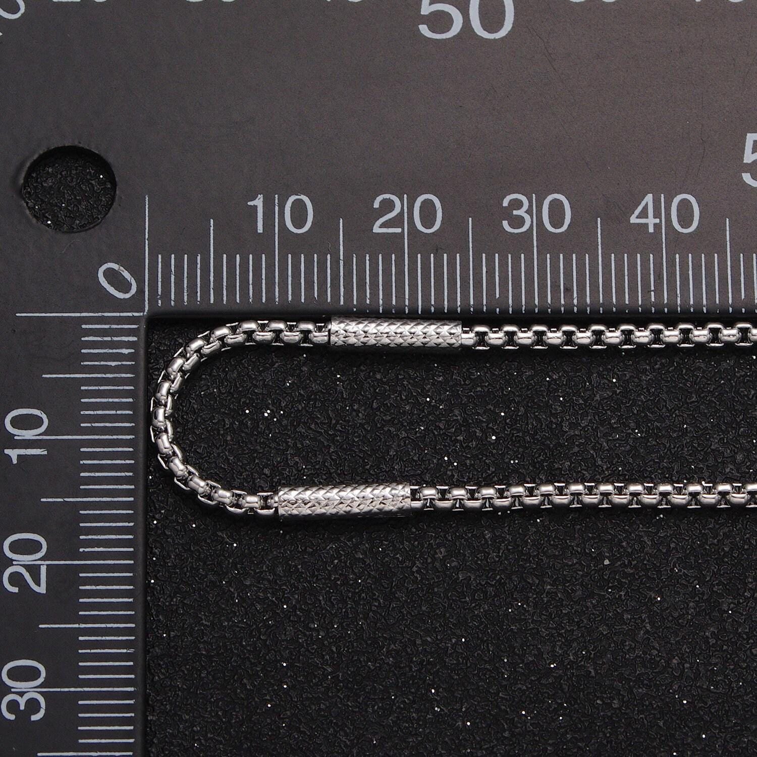Gold filled 3mm, 4mm box textured striped tube unfinished unique gold, silver chain by yard | roll-1055, roll-1102, roll-1056, roll-1117