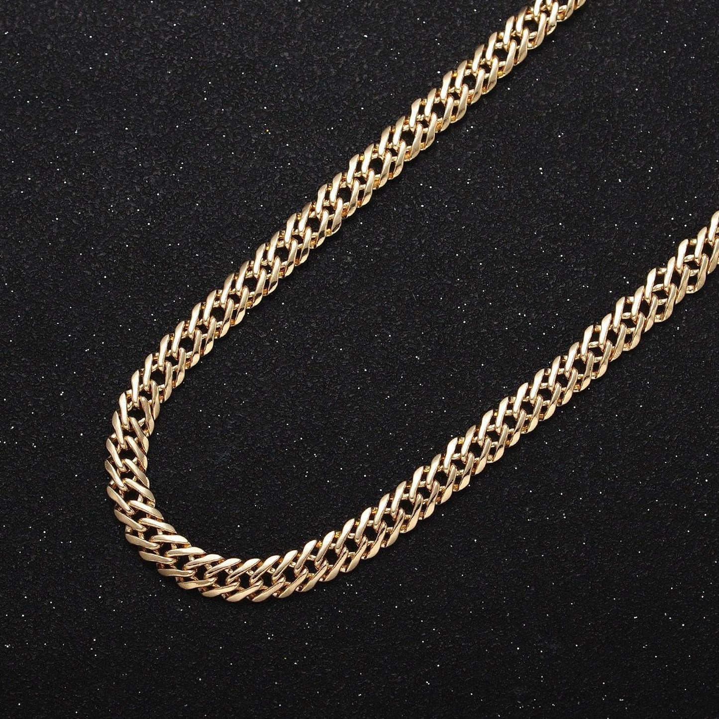 4mm, 5mm, 8mm diamond-cut bold gold, silver flat curb unfinished gold filled designed chain by yard | roll-1050, 1047, 1115, 1103, 1105