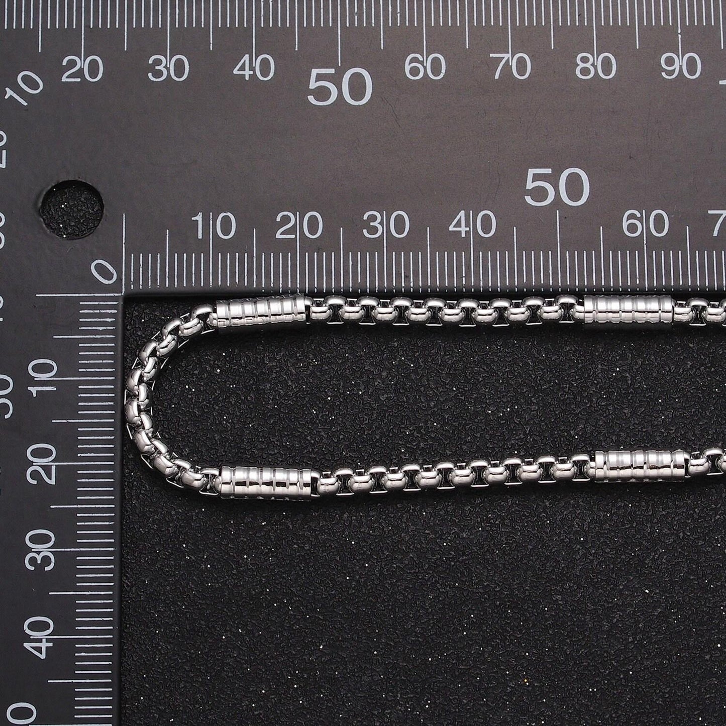 Gold filled 3mm, 4mm box textured striped tube unfinished unique gold, silver chain by yard | roll-1055, roll-1102, roll-1056, roll-1117