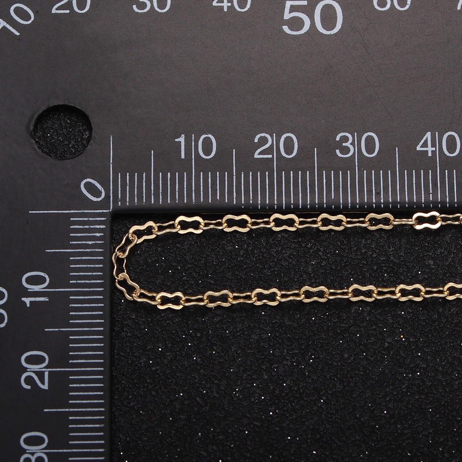 24k gold filled dainty 2.2mm figure eight 8 link unfinished geometric gold, silver chain for jewelry making by yard | roll-1041, roll-1114