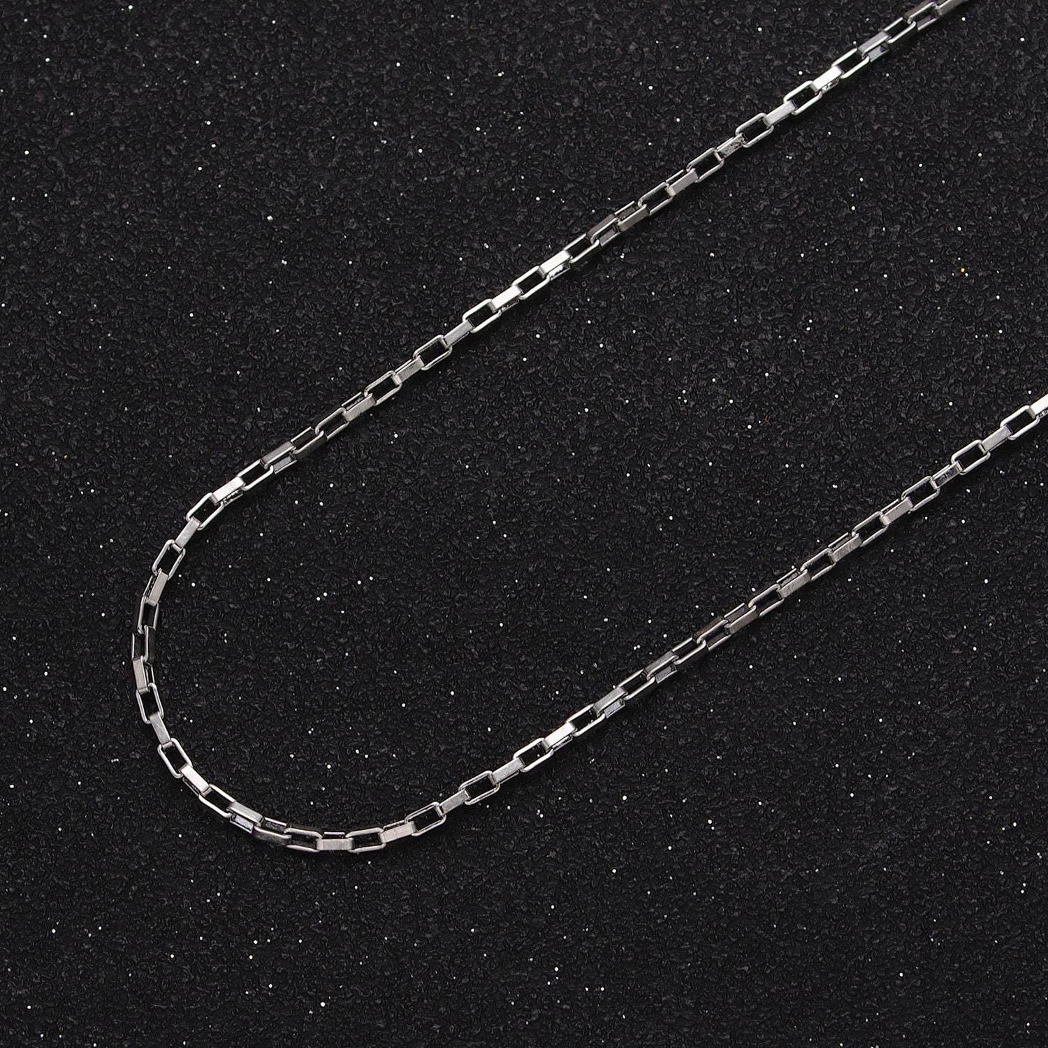 24k white gold filled 1.5mm rectangular long box paperclip gold, silver chain for jewelry making supply by yard | roll-1029 roll-1110