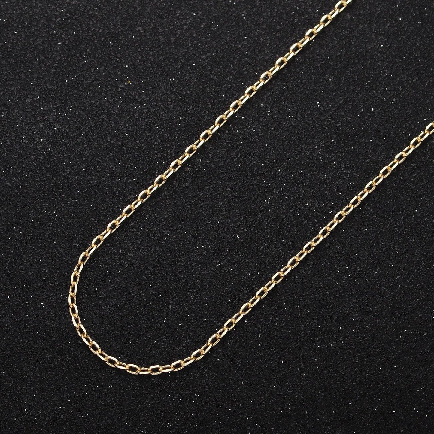 Gold filled 1.8mm rolo oval cable wholesale bulk unfinished jewelry making gold, silver chain by yard | roll-1033 roll-1108
