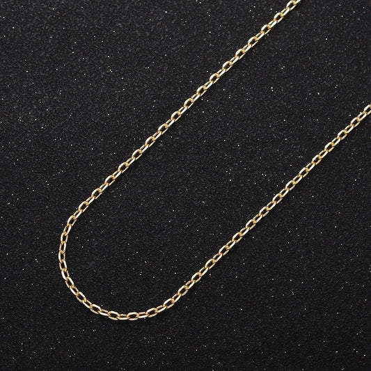 Gold filled 1.8mm rolo oval cable wholesale bulk unfinished jewelry making gold, silver chain by yard | roll-1033 roll-1108