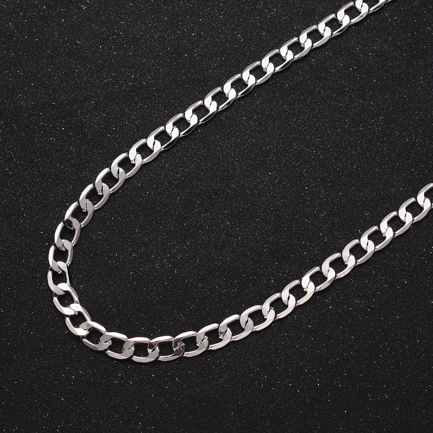 24k gold filled 6mm flat figaro concave cuban curb statement unfinished gold, silver chain by yard for jewelry making | roll-1054, roll-1106
