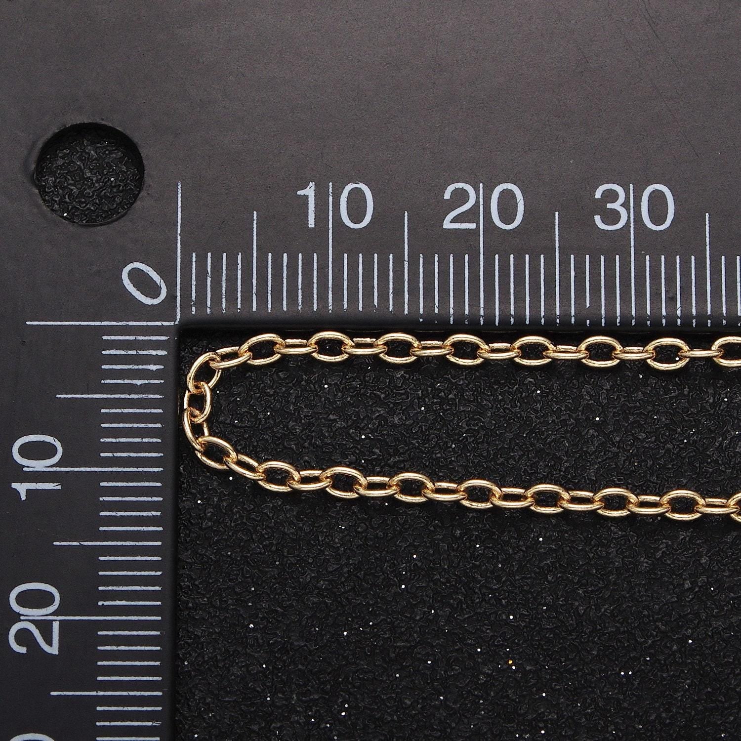 Dainty gold filled minimalist 2.2mm cable rolo unfinished chain by yard for jewelry making in gold & silver | roll-1036 roll-1099
