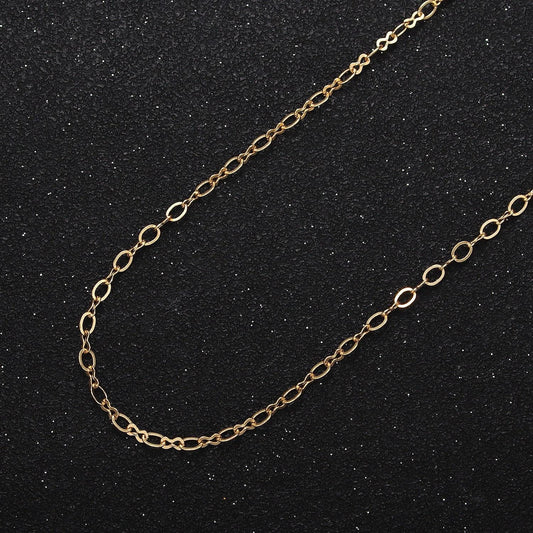 Dainty gold filled 2.2mm cable figure eight 8 link unfinished chain by yard for jewelry making in gold & silver | roll-1039 roll-1098