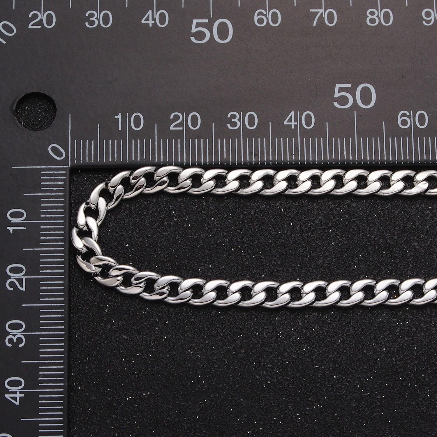 Gold filled 5mm statement flat concave cuban curb unfinished minimalist jewelry making gold, silver chain by yard | roll-1058 roll-1104