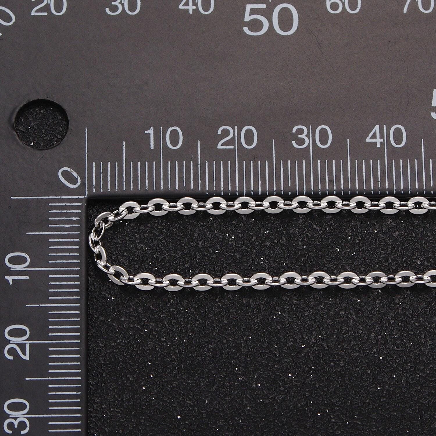 Gold filled 2.5mm dainty cable rolo unfinished chain by yard in gold & silver | roll-1065, roll-1096