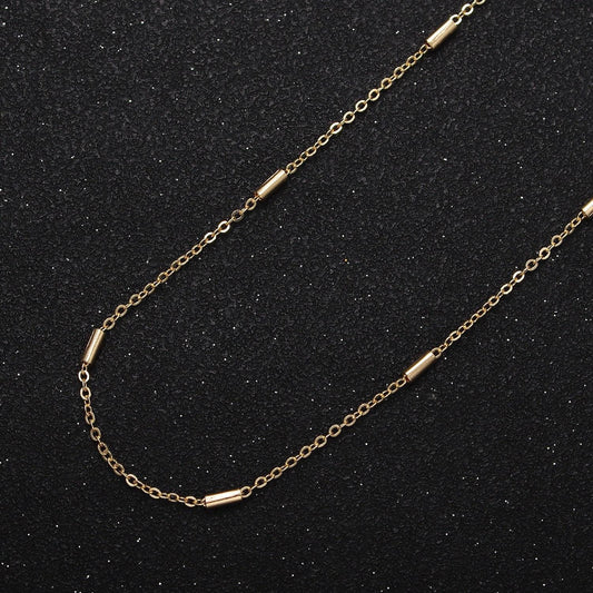 24k gold filled, white gold filled dainty 1.5mm rolo cable tube unfinished jewelry making gold, silver chain by yard | roll-1035, roll-1090