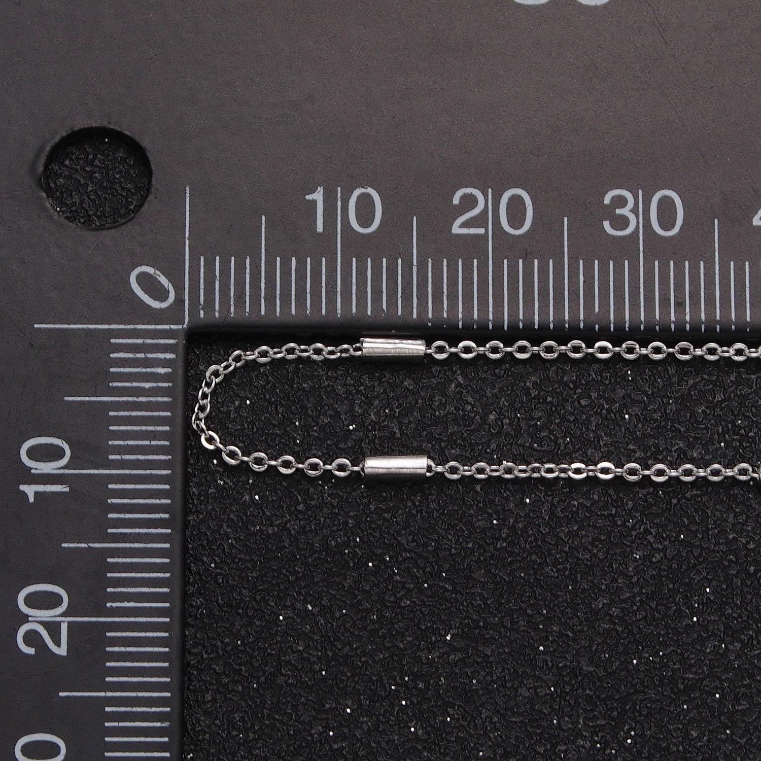 24k gold filled, white gold filled dainty 1.5mm rolo cable tube unfinished jewelry making gold, silver chain by yard | roll-1035, roll-1090