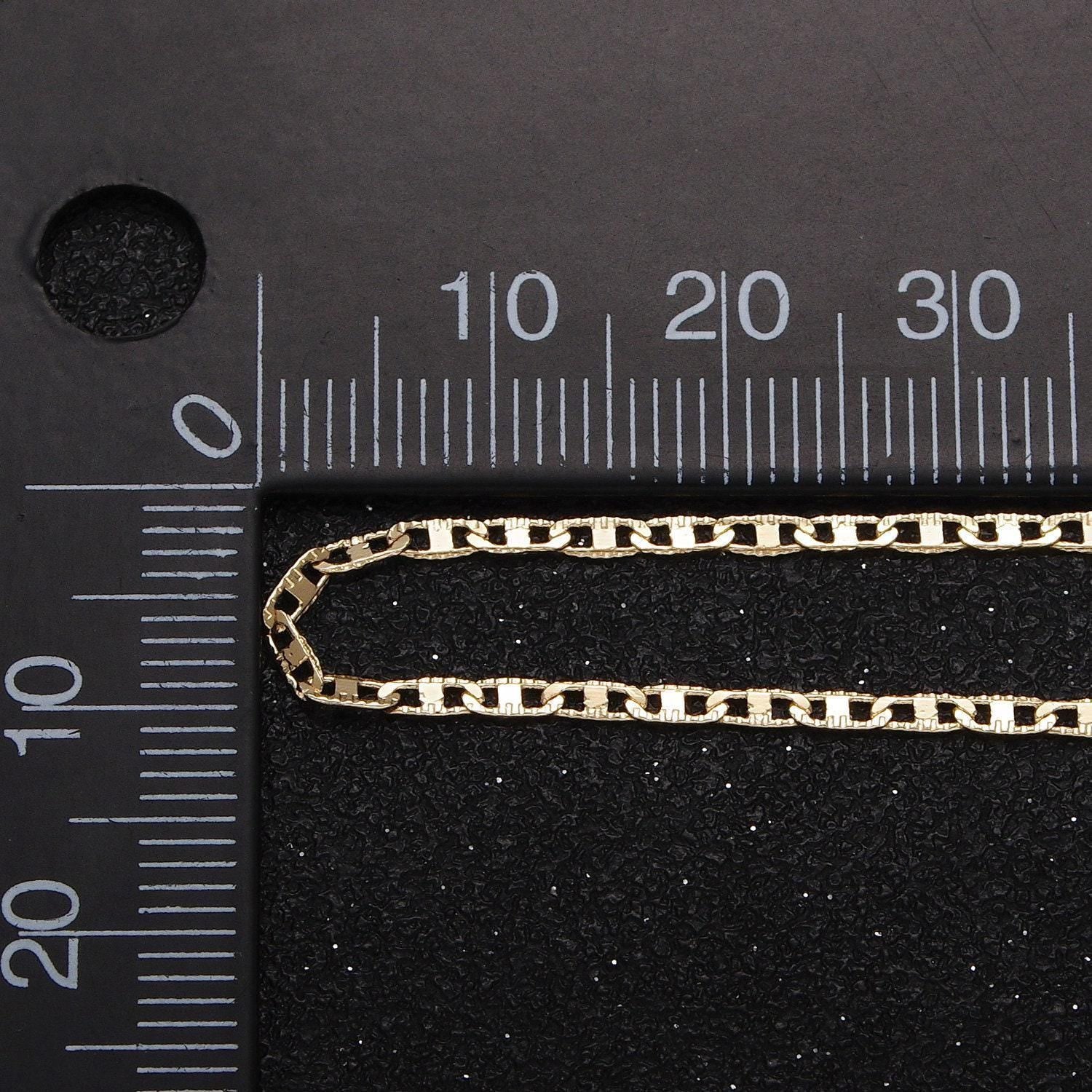 24k gold filled mariner chain link anchor unfinished chain for jewelry making | roll-1042