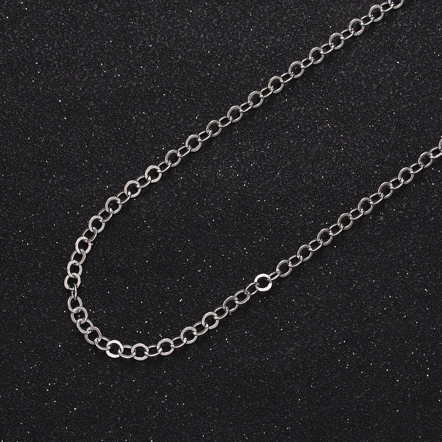 Dainty gold rolo cable chain 3mm width unfinished chain by yard for wholesale jewelry making supply roll-1046