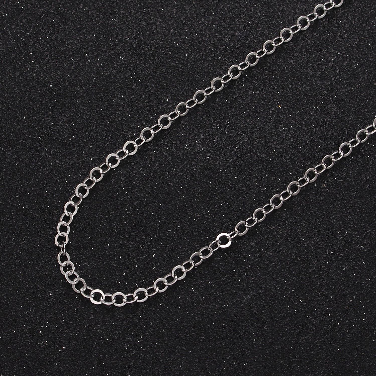 Dainty gold rolo cable chain 3mm width unfinished chain by yard for wholesale jewelry making supply roll-1046