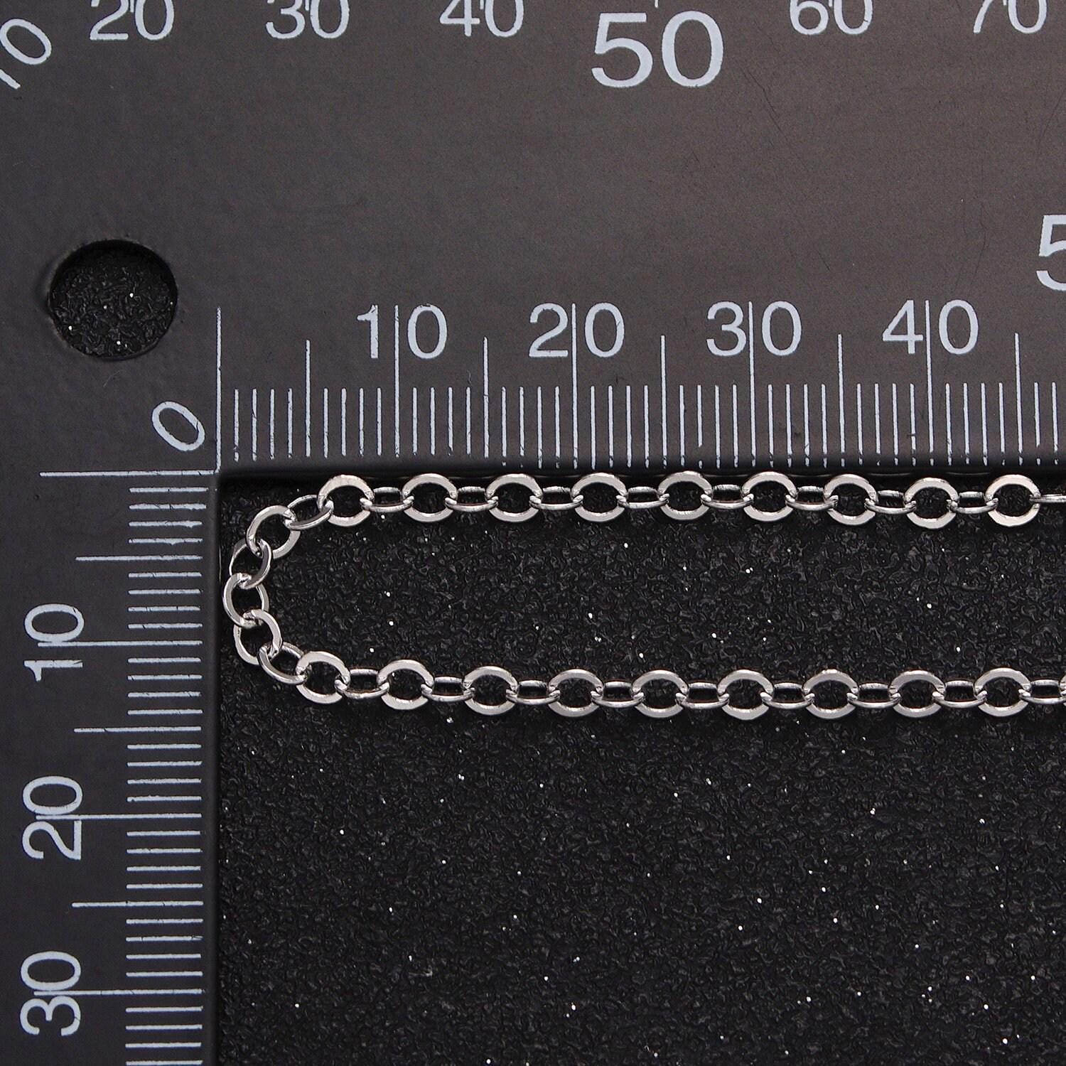Dainty gold rolo cable chain 3mm width unfinished chain by yard for wholesale jewelry making supply roll-1046