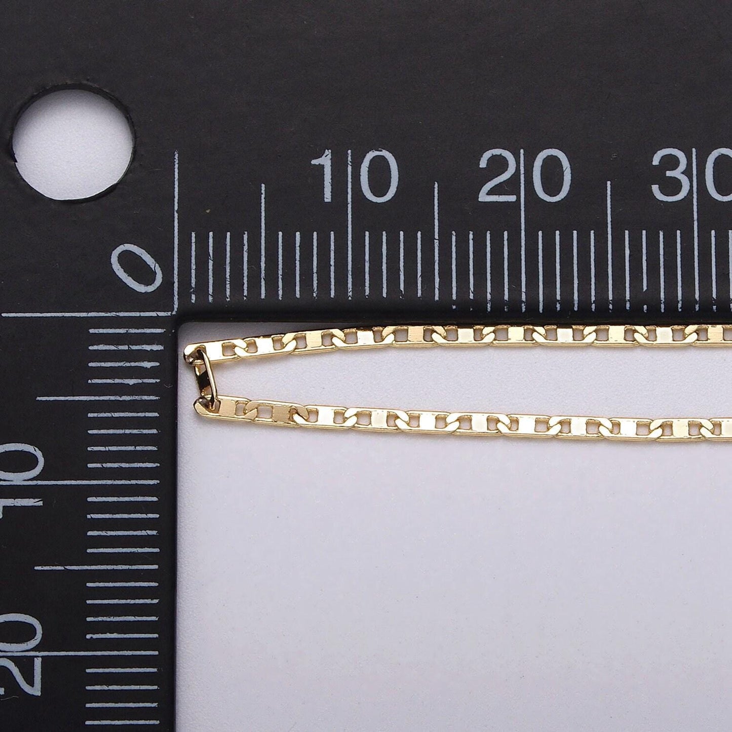 Dainty 1.5mm width gold filled mariner anchor unfinished chain by yard in gold & silver | roll-1043, roll-1086