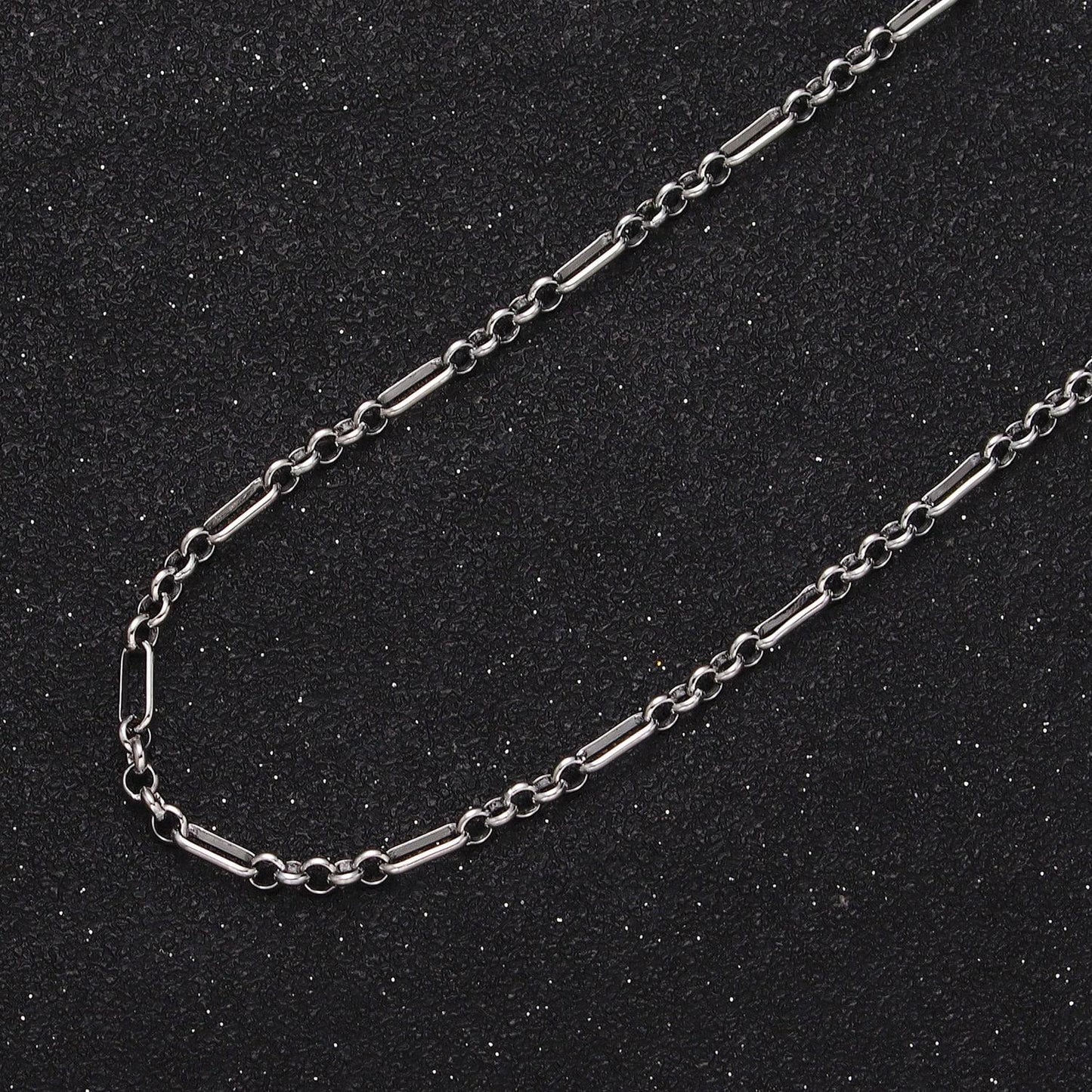 24k white gold filled 2.5mm dainty paper clip triple rolo link wholesale unfinished bulk chain in gold & silver | roll-1062 roll-1084