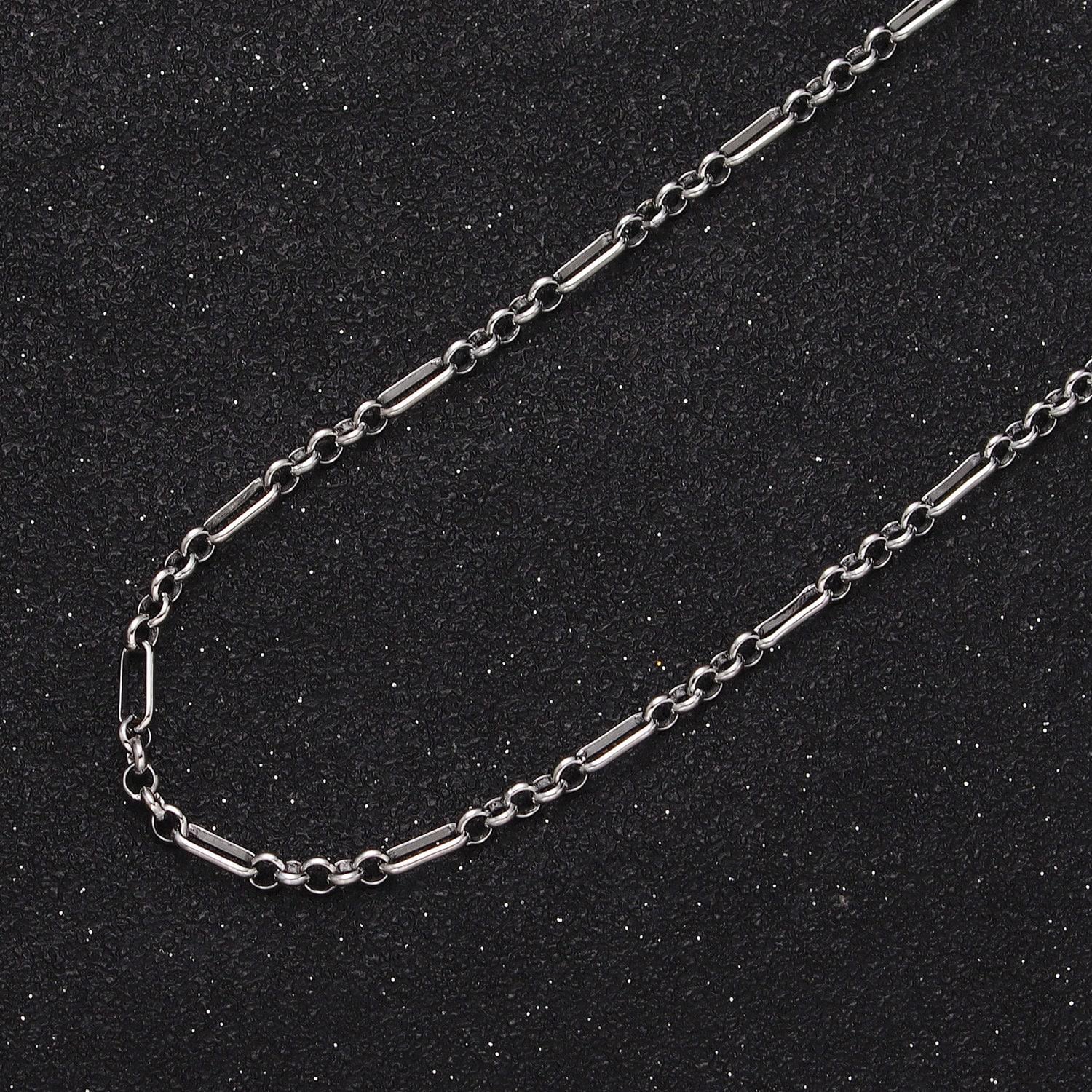 24k white gold filled 2.5mm dainty paper clip triple rolo link wholesale unfinished bulk chain in gold & silver | roll-1062 roll-1084