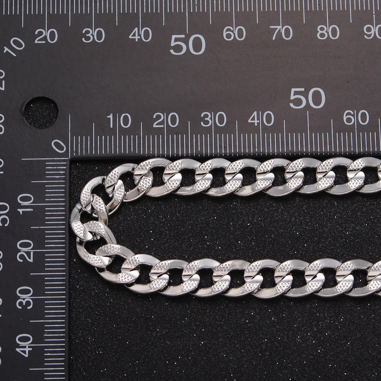 Gold filled 8.5mm dotted textured flat cuban concave curb unfinished jewelry making gold, silver statement yard chain | roll-1052 roll-1080