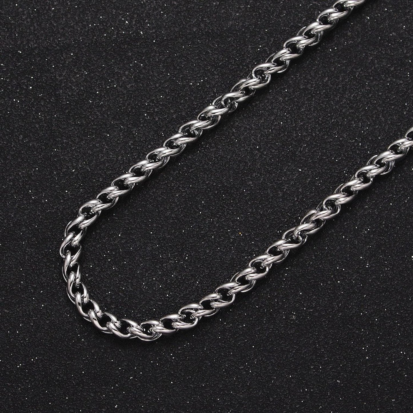 24k gold filled 4mm wheat curb statement unfinished gold, silver chain for diy jewelry making supply | roll-1045, roll-1079