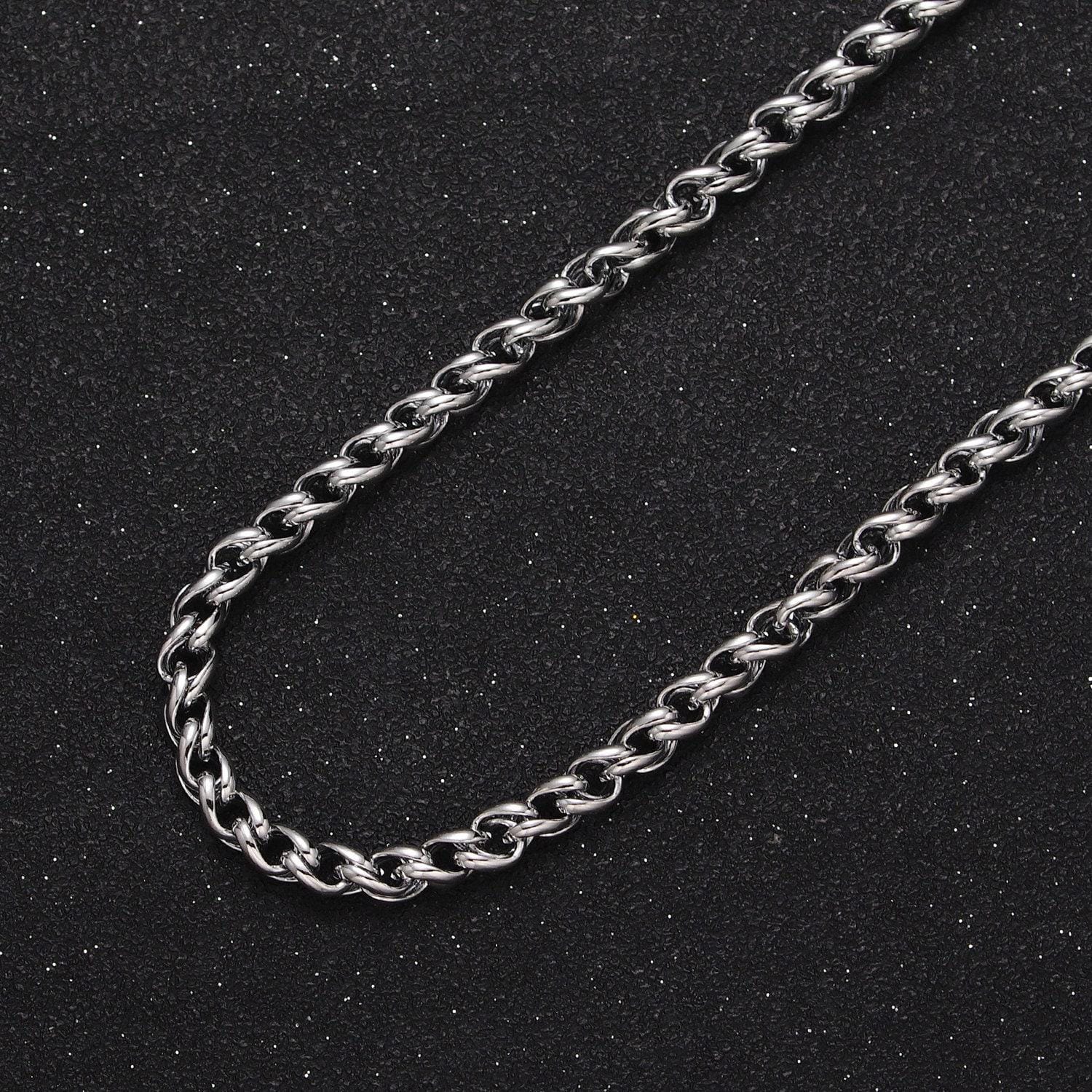 24k gold filled 4mm wheat curb statement unfinished gold, silver chain for diy jewelry making supply | roll-1045, roll-1079