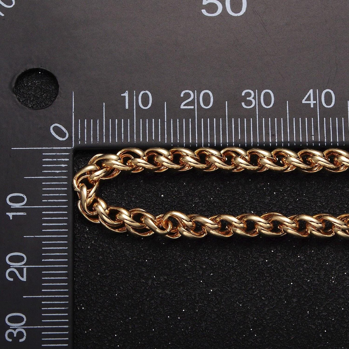 24k gold filled 4mm wheat curb statement unfinished gold, silver chain for diy jewelry making supply | roll-1045, roll-1079