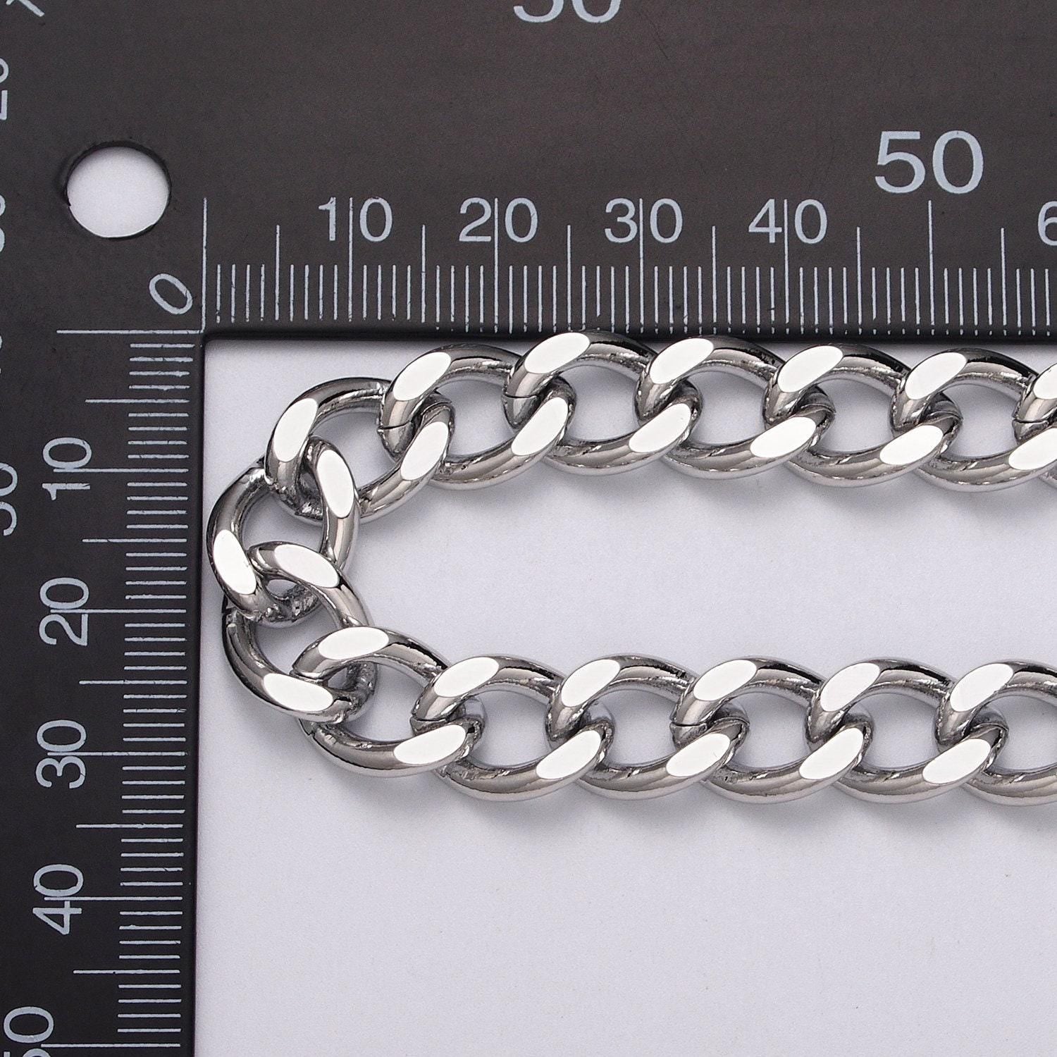 Bold gold miami cuban chain chunky heavy curb link gold, silver chain 10mm width for statement jewelry necklace | roll-1066 roll-1078