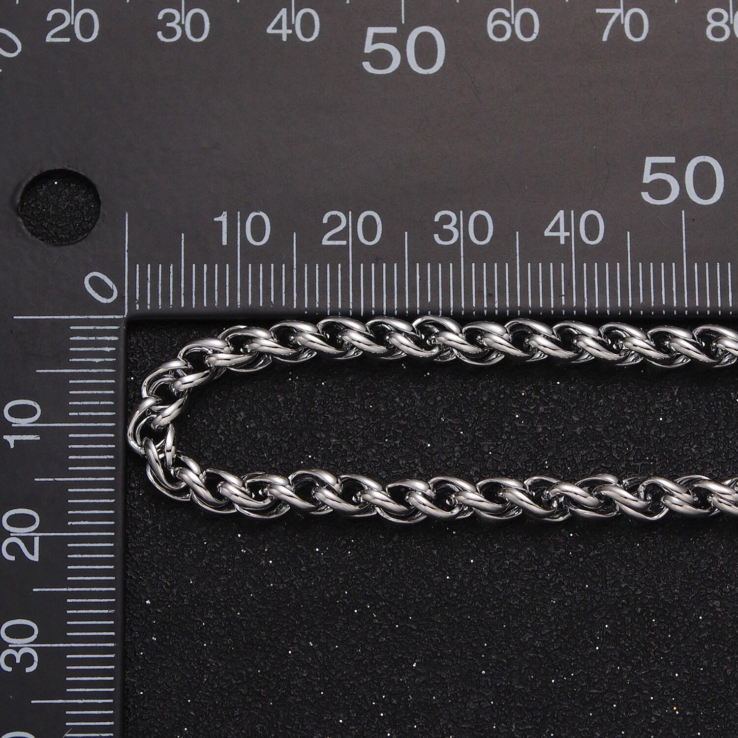 24k gold filled 4mm wheat curb statement unfinished gold, silver chain for diy jewelry making supply | roll-1045, roll-1079