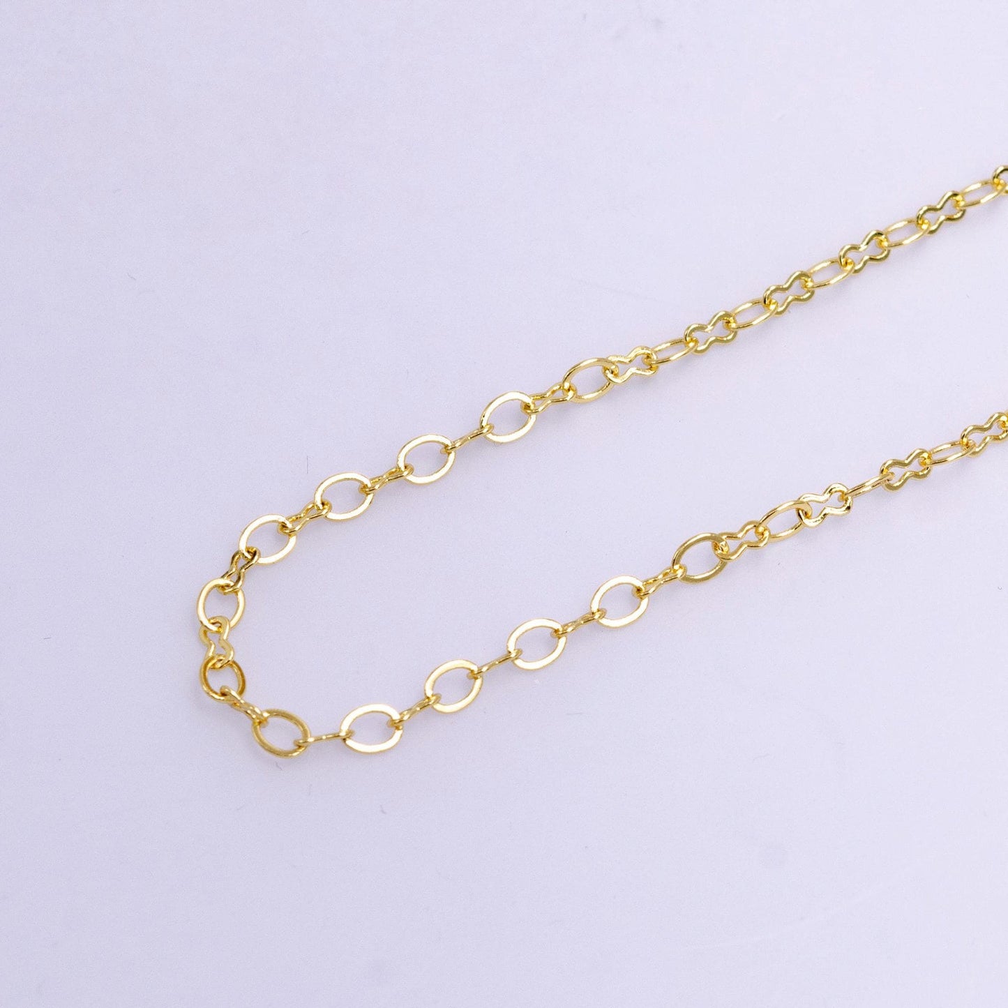 Dainty gold 2mm figure 8 oval cable unfinished dainty chain, by the yard wholesale bulk jewelry chain for making supply roll-1074