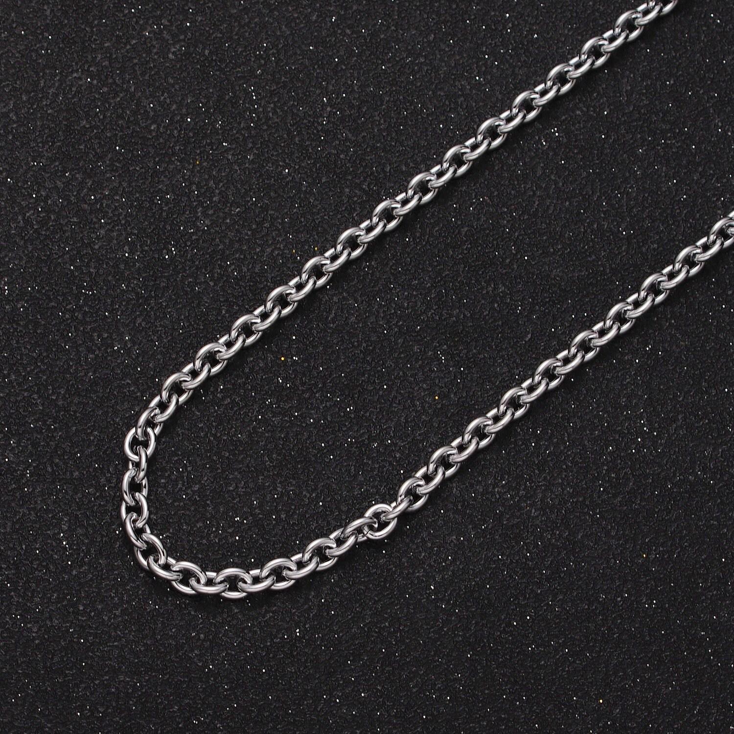 24k gold filled 4mm cable rolo unfinished bulk statement gold, silver jewelry making chain by yard | roll-990, roll-991