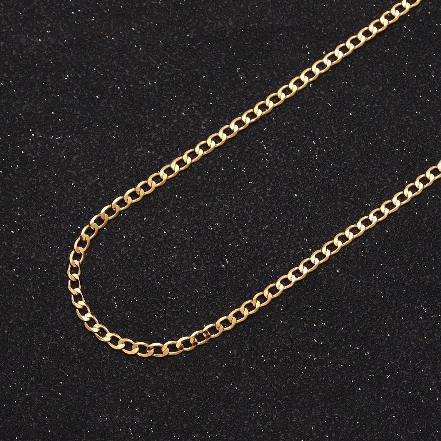 2mm, 2.5mm, 3mm, 3.5mm, 4mm 24k gold filled wholesale bulk flat curb figaro link unfinished jewelry component chain | roll-911 ~ roll-961