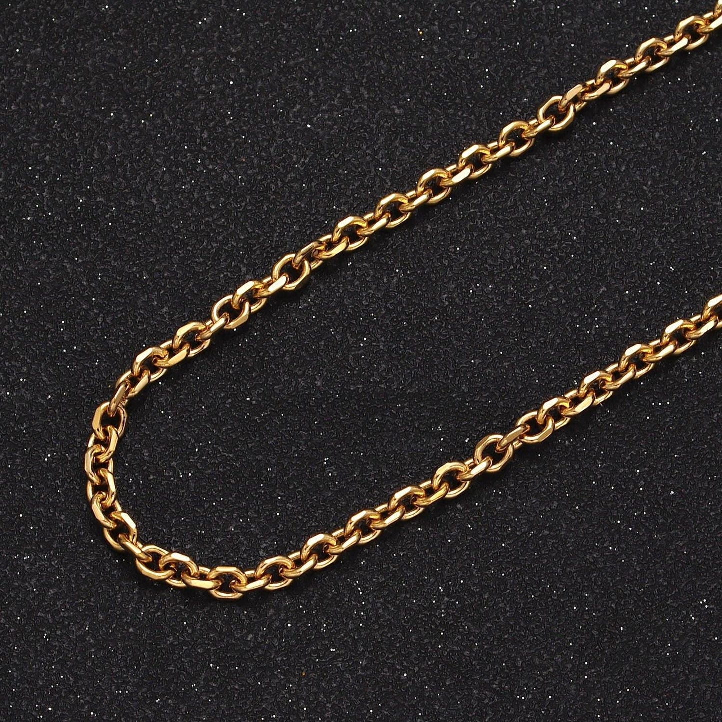 24k gold filled unfinished chain by yard cable circle chain, oval link necklace chain, wholesale bulk chain jewelry making 3.8mm roll-887