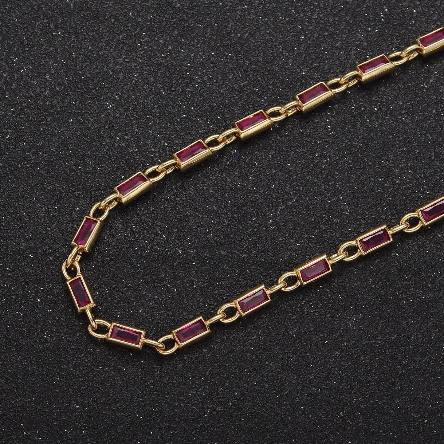 24k gold filled 6.0x3.5mm rectangular bezel link unsoldered cut cz chain by yard bulk wholesale | roll-757, -778, -779, -860, -861