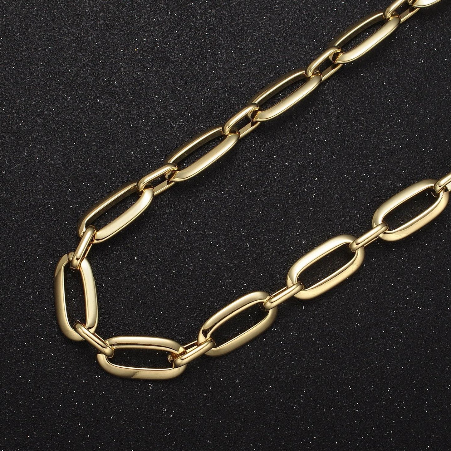 Bold 24k gold filled oval cable, 19mm x 9mm unfinished chain by yard wholesale chain for jewelry making supply roll-697