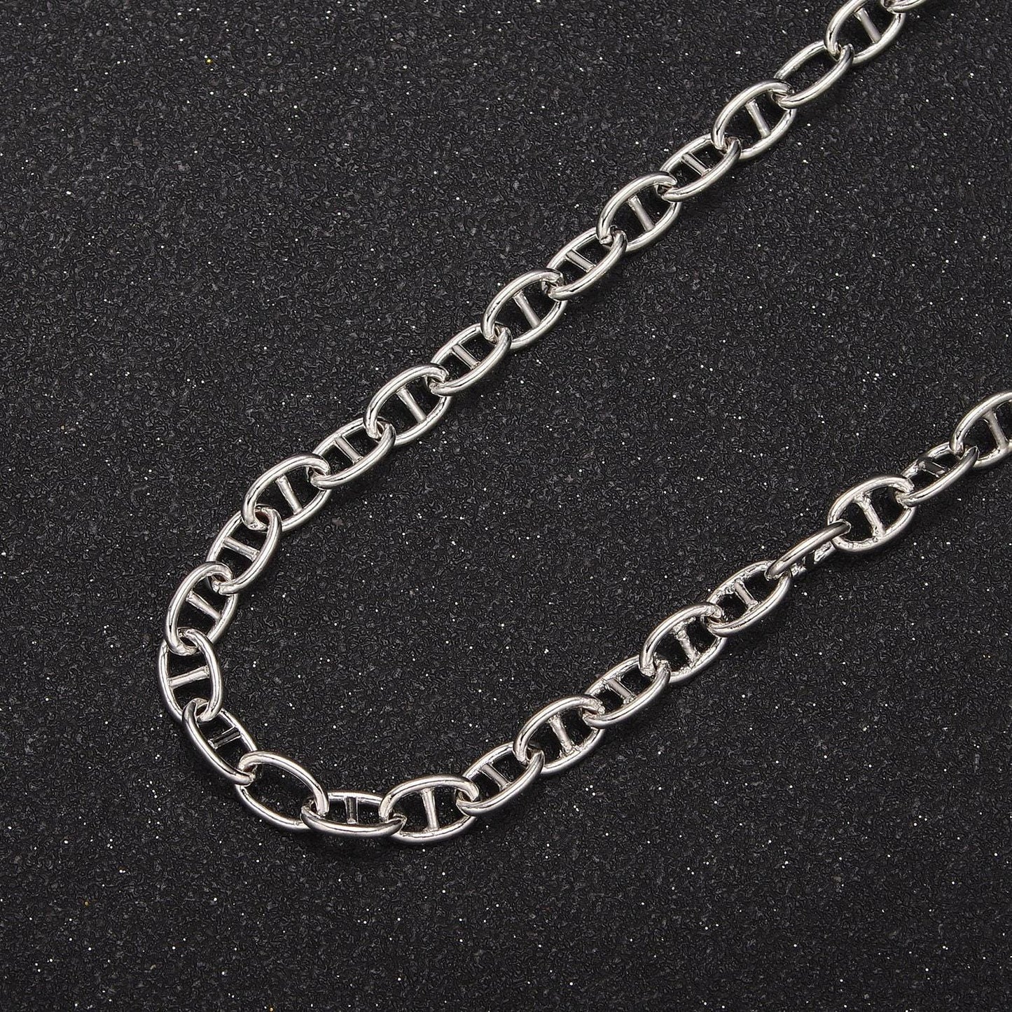1 yard silver mariner chain wholesale unfinished chain, big anchor necklace bracelet chain statement oval link marina chain roll-691
