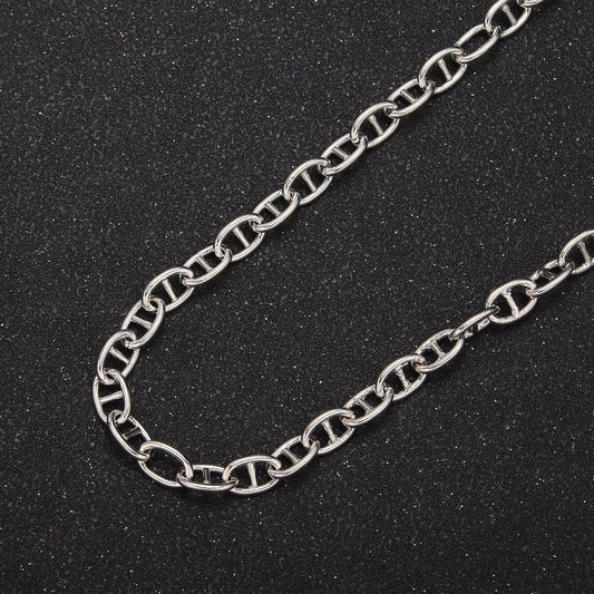1 yard silver mariner chain wholesale unfinished chain, big anchor necklace bracelet chain statement oval link marina chain roll-691