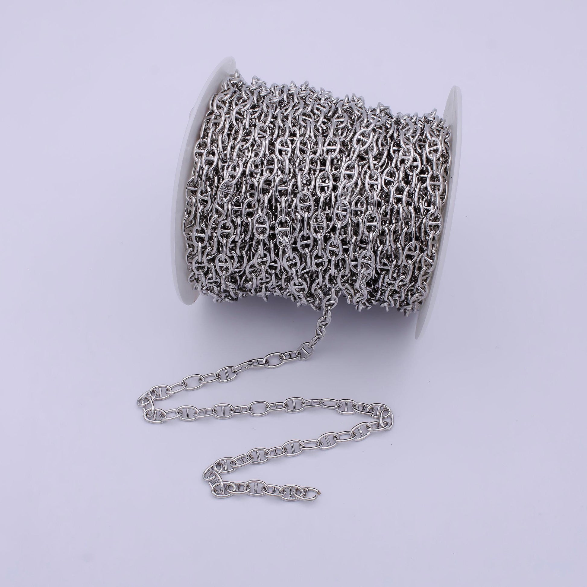 1 yard silver mariner chain wholesale unfinished chain, big anchor necklace bracelet chain statement oval link marina chain roll-691