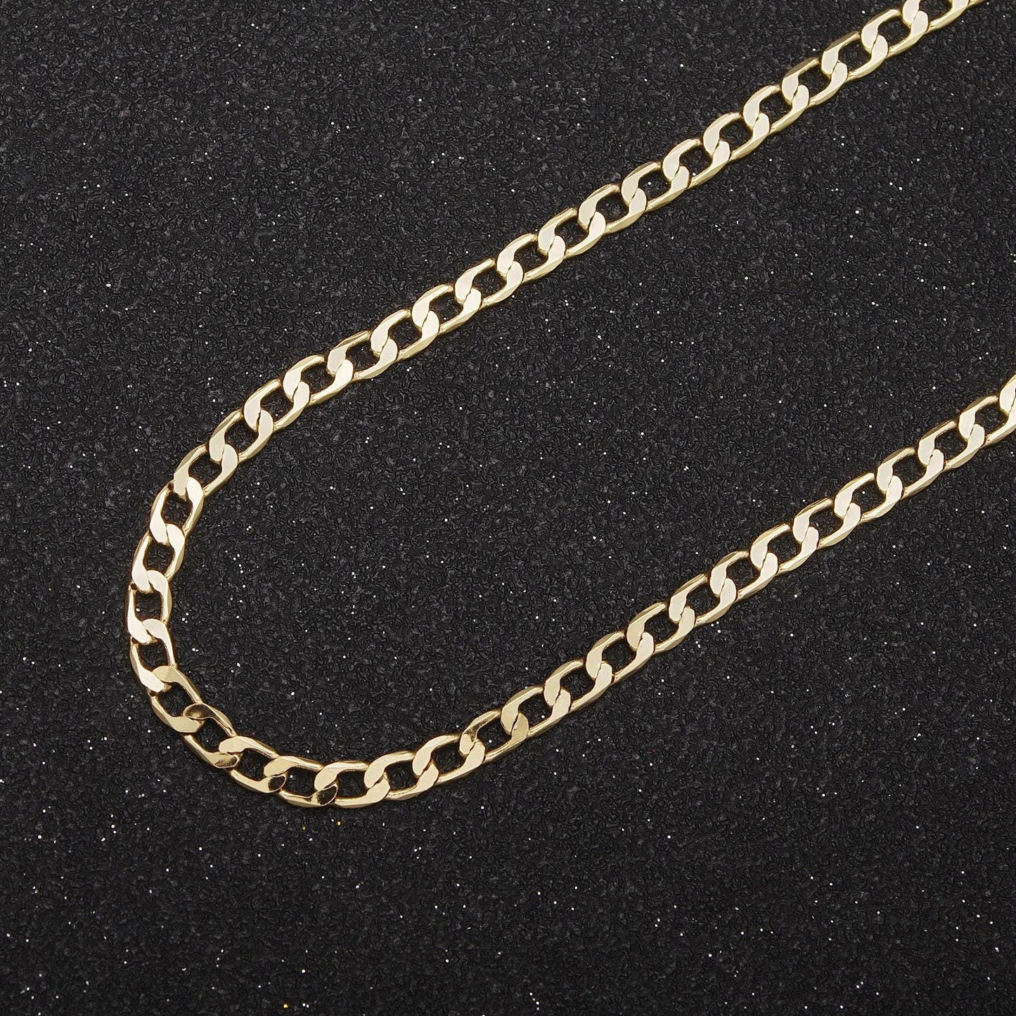 24k gold filled flat miami cuban curb chain, 3.5mm width concave silver & gold chain, wholesale bulk roll chain for jewelry making, 688