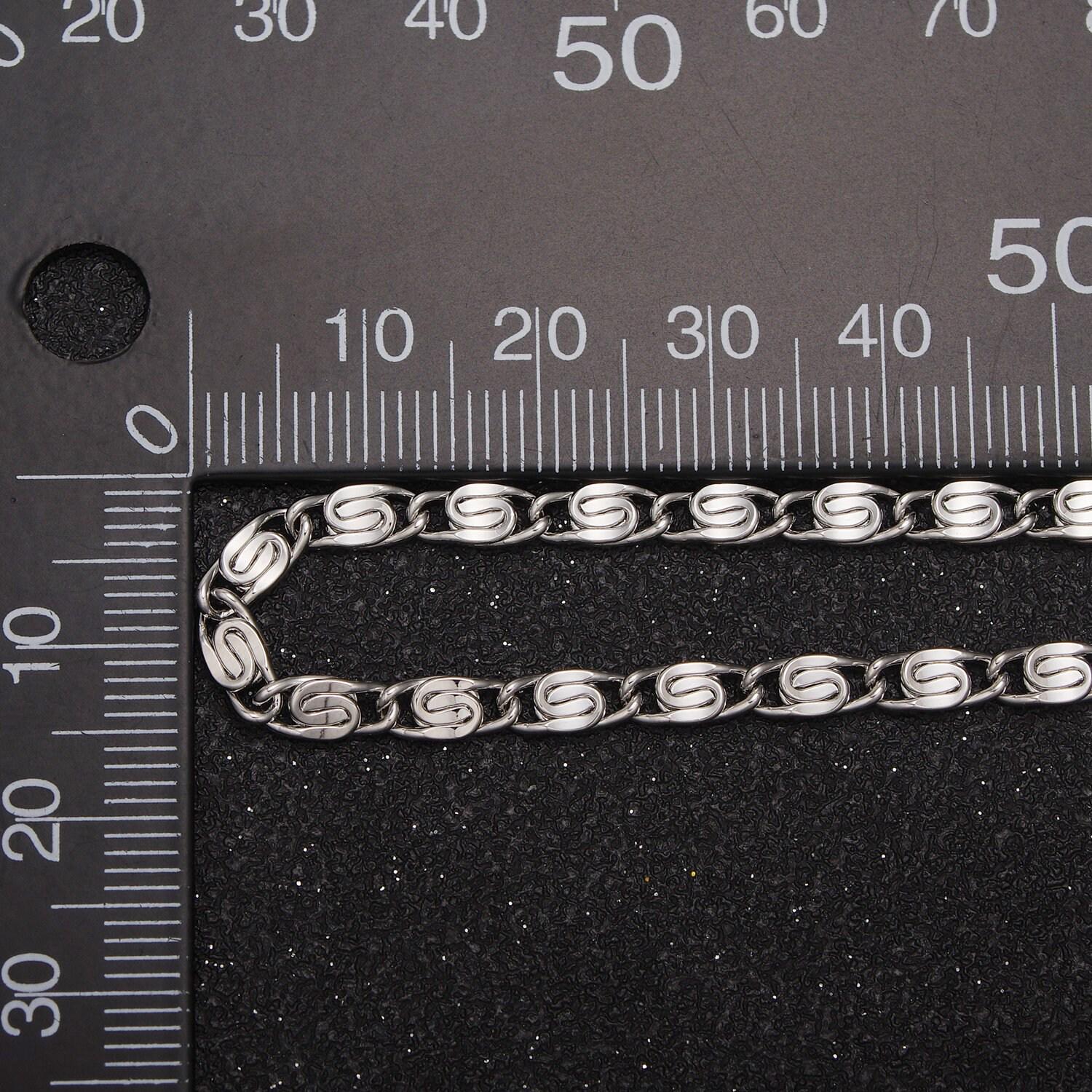 24k gold filled scroll chain by yard, 3.5mm width silver & gold color, wholesale bulk roll chain for jewelry making, 682