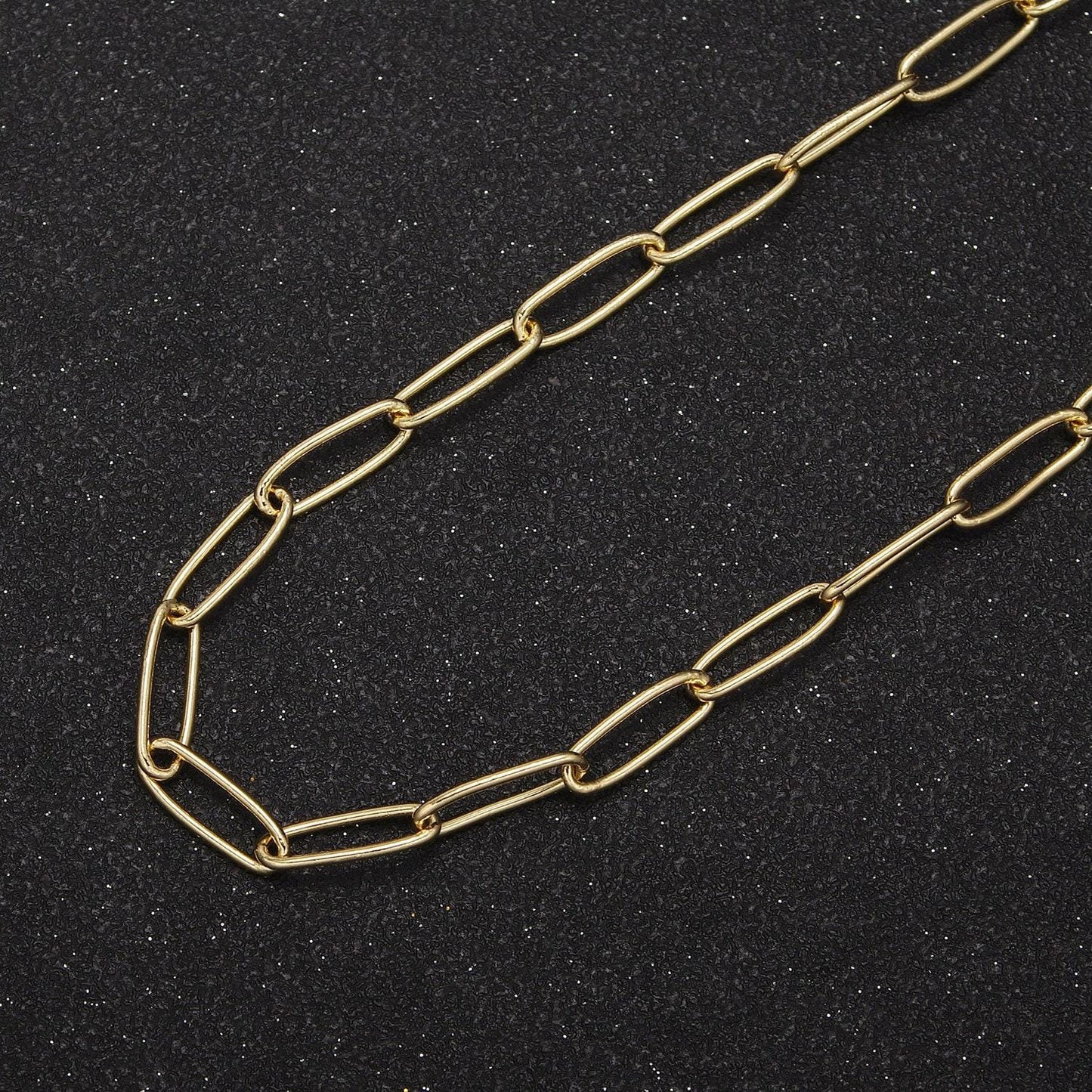 24k gold filled dainty cable paperclip chain, 14x5mm width cable silver & gold chain, wholesale bulk roll chain for jewelry making, 678