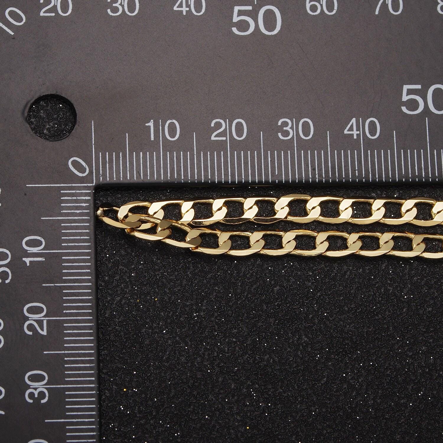 24k gold filled flat curb chain by yard, 4.5mm width chain in silver & gold color, wholesale bulk roll chain for jewelry making, 672