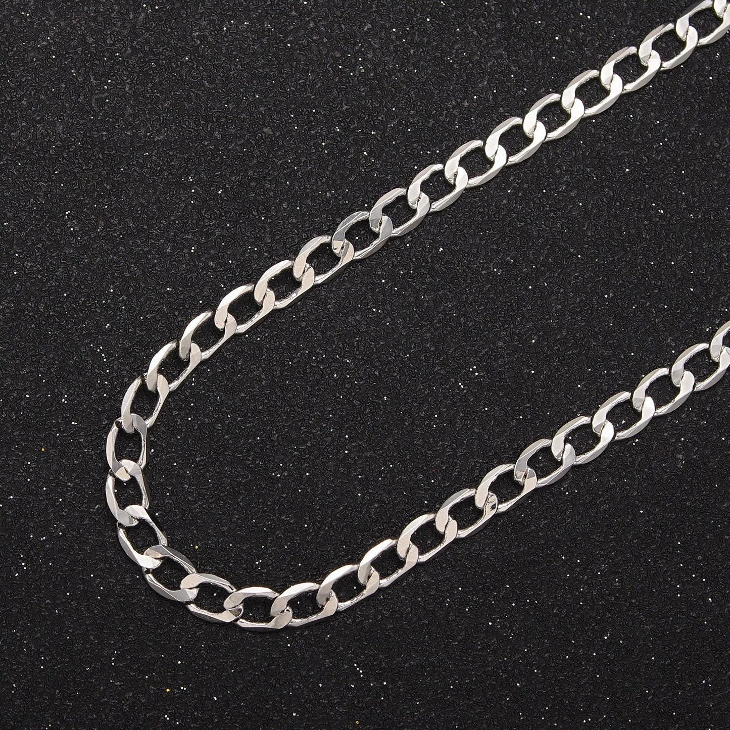 24k gold filled flat concave figaro curb chain, 4mm width chain in silver & gold, wholesale bulk roll chain for jewelry making, 666