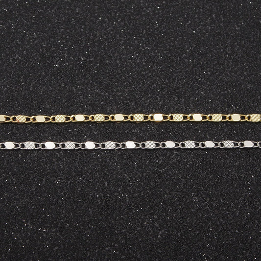 24k gold filled unique sunburst anchor link chain for jewelry making, dainty 1.7mm width gold & silver color wholesale chain by yard, 637