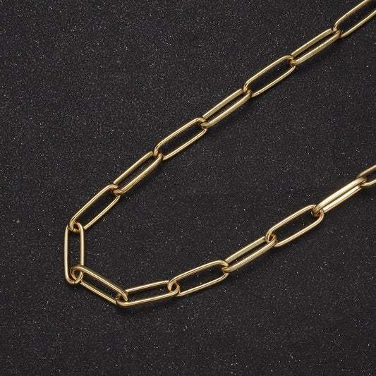 24k gold filled paperclip chain for jewelry making, size:21x7.5mm paper clip wholesale bulk roll chain by yard, 628