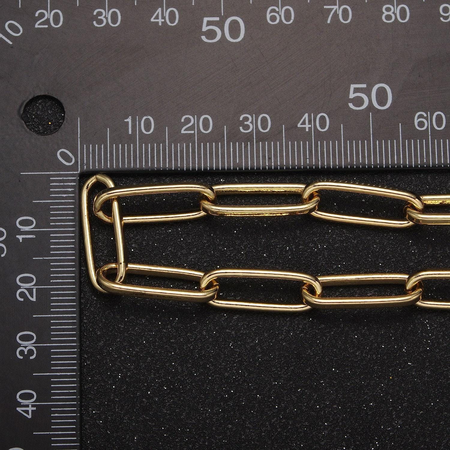 24k gold filled paperclip chain for jewelry making, size:21x7.5mm paper clip wholesale bulk roll chain by yard, 628
