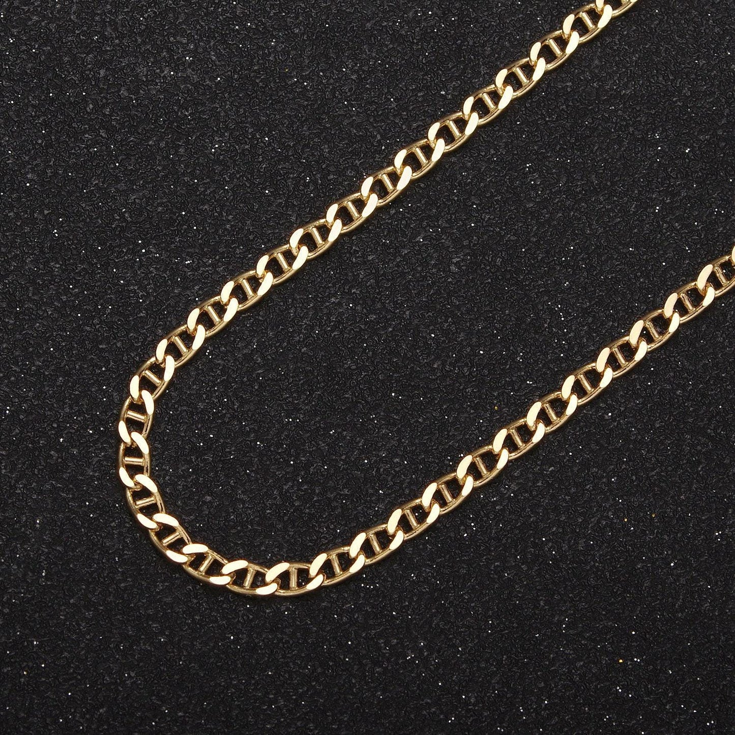 24k gold filled concave anchor wholesale chain, 3.2mm width flat anchor bulk roll chain for jewelry making, 626