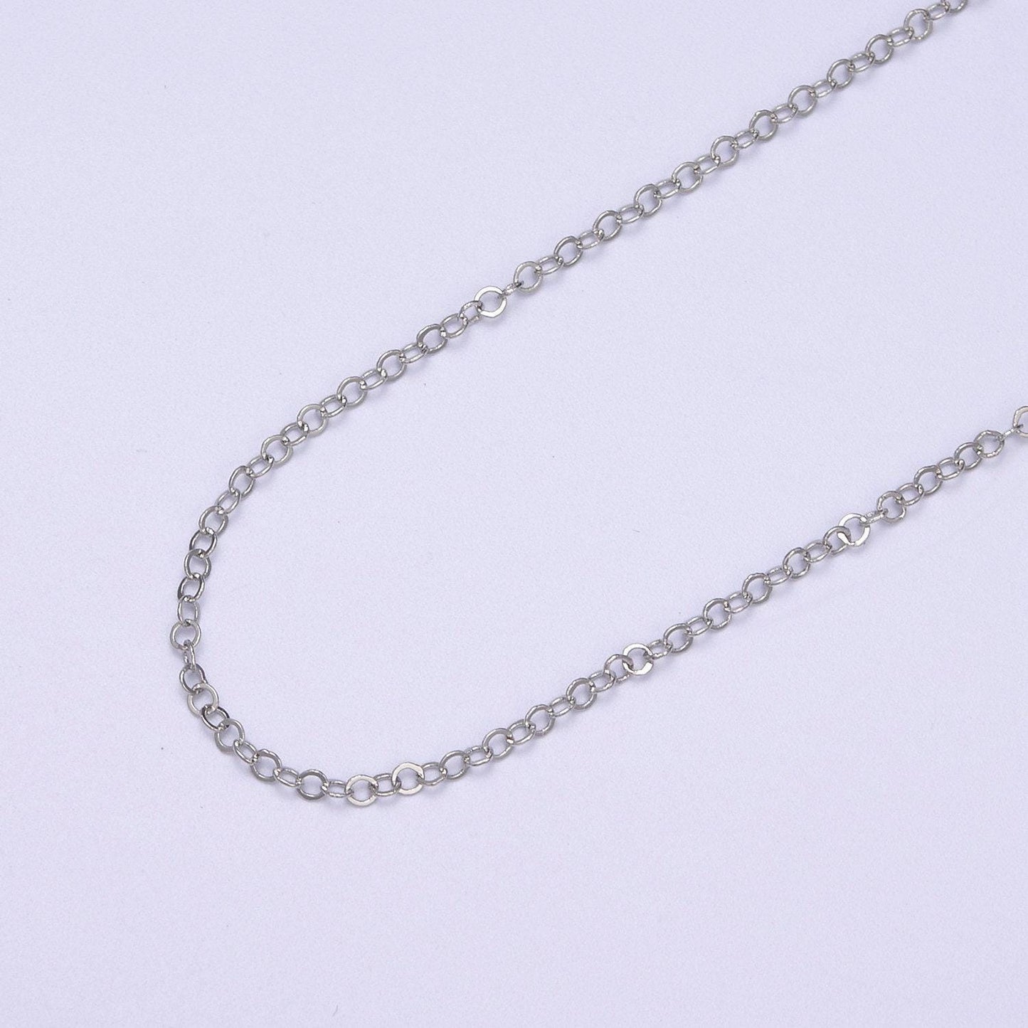 Gold rolo cable chain by yard, oval link chain,wholesale bulk roll chainfor jewelry making, thickness 0.1mm- 619-620